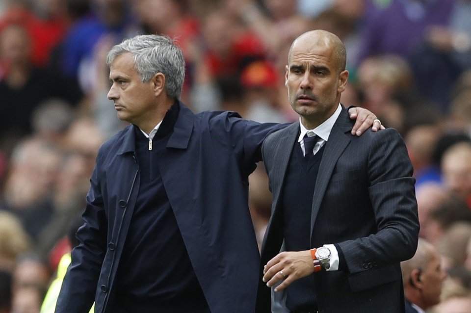  Pep Guardiola's Manchester City travel to Old Trafford