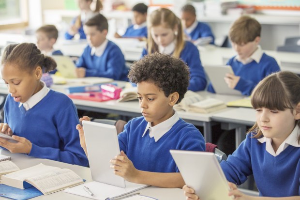 School pupils in their classroom