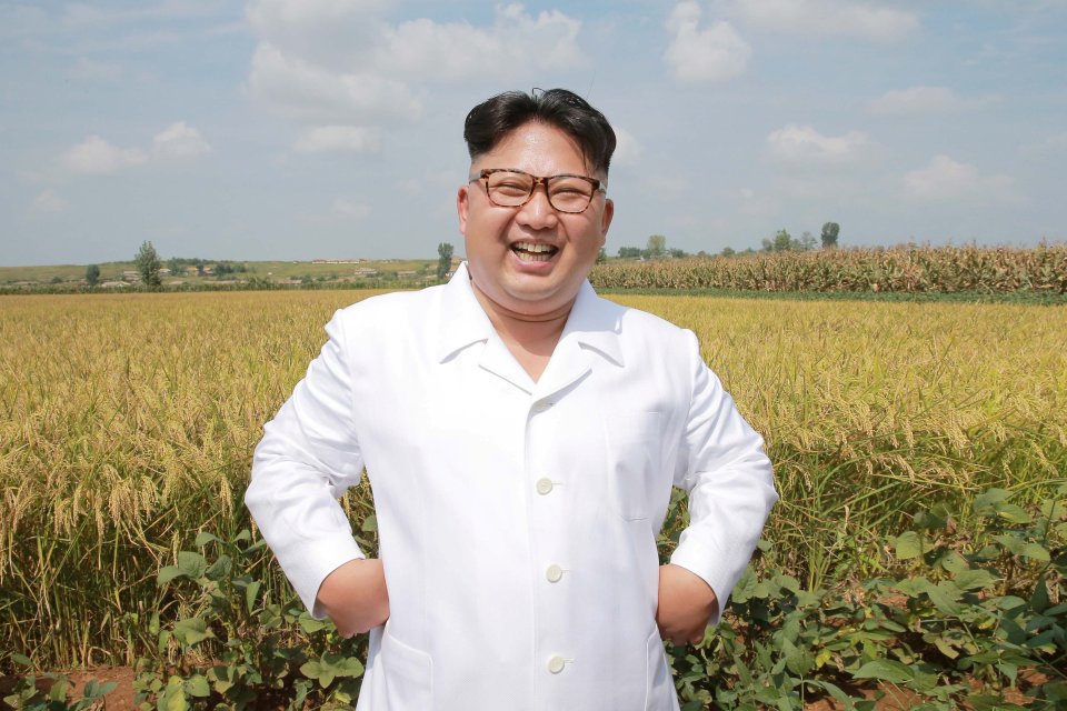  The tubby tyrant, pictured at a farm in Pyongyang last month, reportedly gorges on cheese and red wine