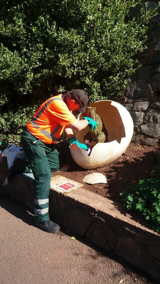  A council worker had to give the T-Rex a deep clean