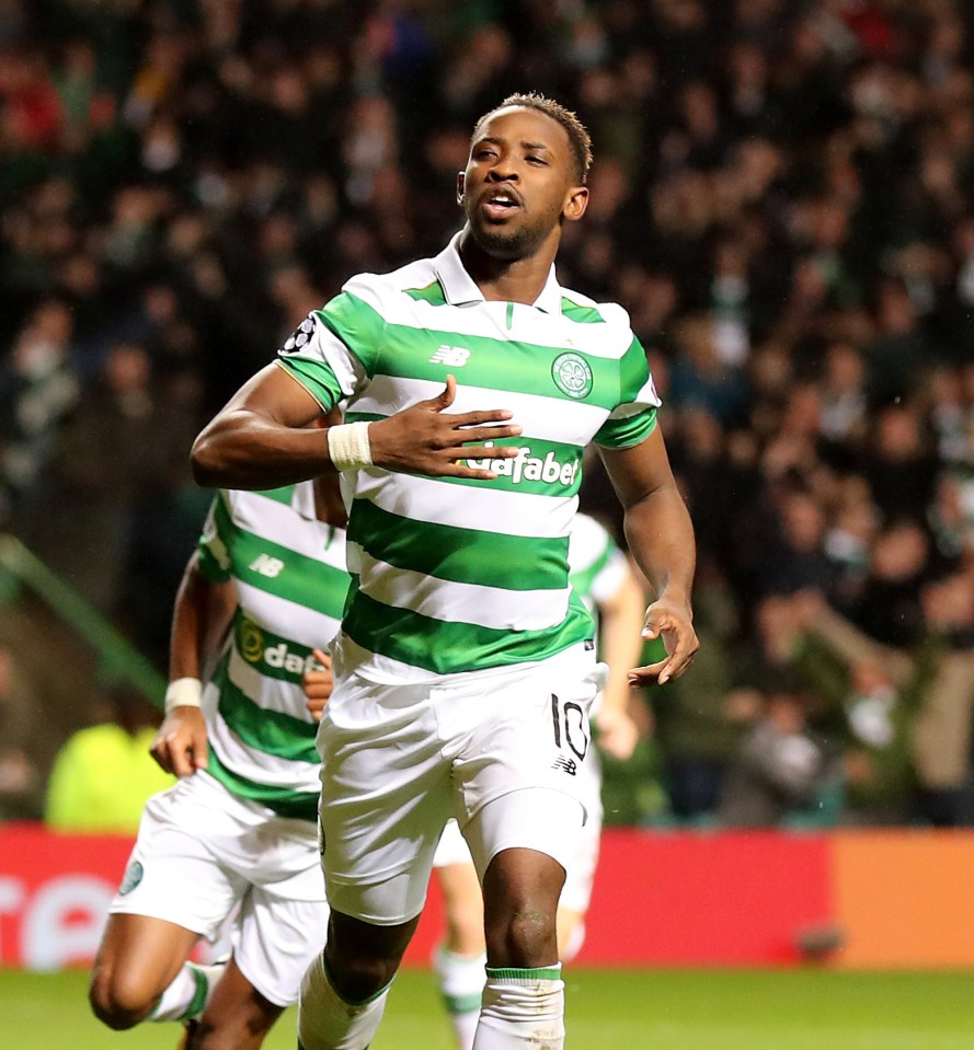  Dembele celebrates putting Celtic 3-2 ahead against City last week