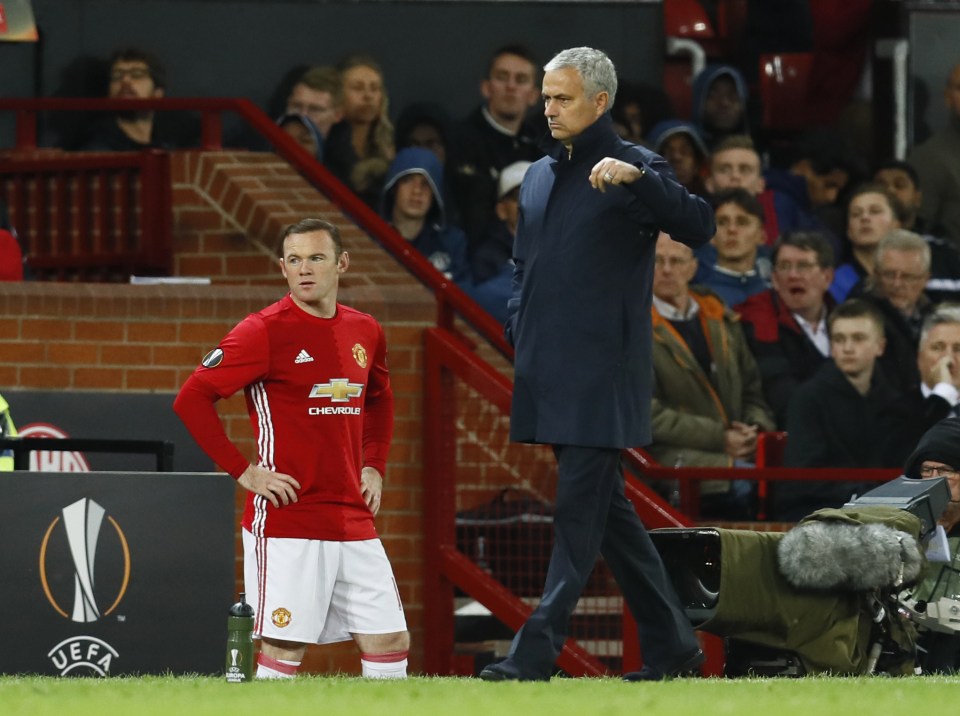  Mourinho has dropped Rooney from his Red Devils starting XI