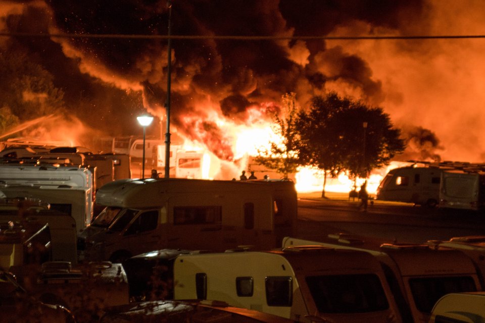  The blaze destroyed over 100 caravans worth over £100 million in Somerset