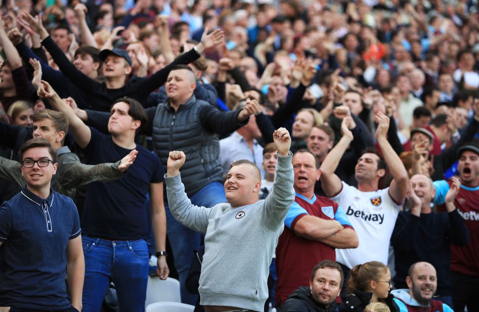  West Ham fans were delighted with their side's equaliser