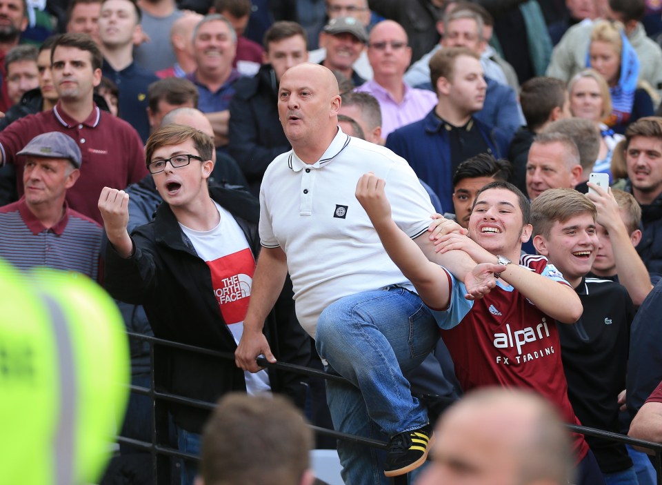  West Ham fans were said to have thrown bottles and coins at Middlesbrough supporters