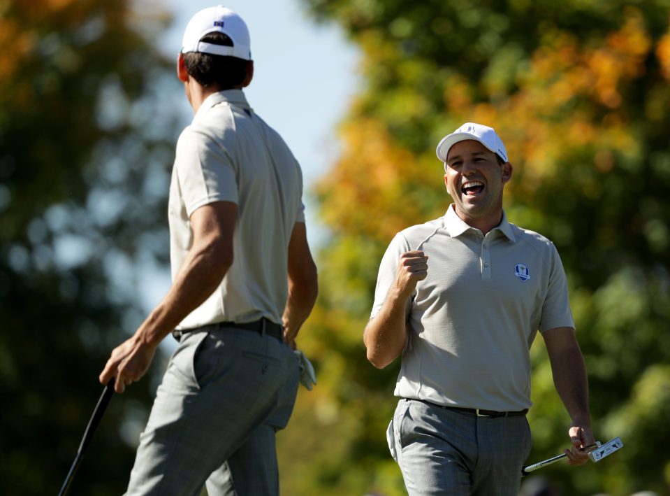  Rafa Cabrera-Bello and Sergio Garcia got an unlikely half against Jordan Spieth and Patrick Reed