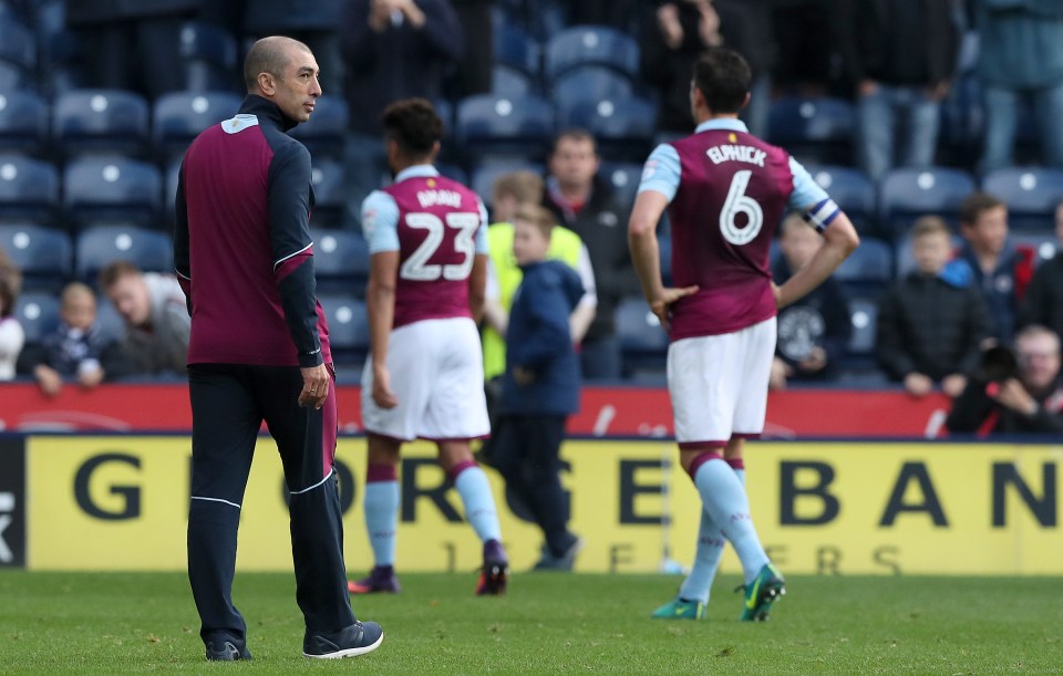  Aston Villa are now nine games without a win after defeat at Preston