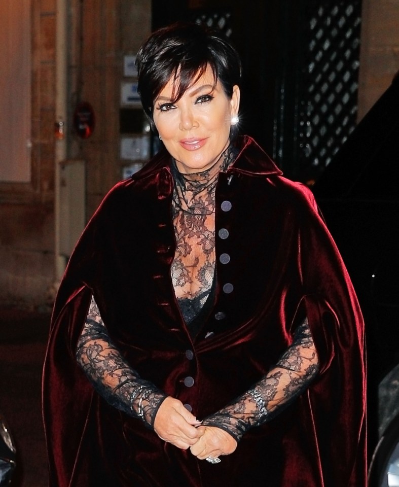  Kris rocked an uncharacteristic goth look with a velvet caped dress