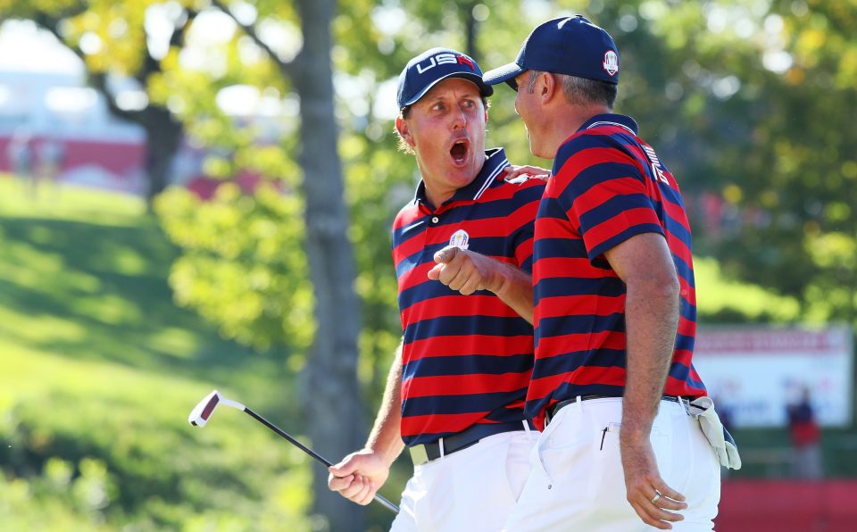  Phil Mickelson and Matt Kuchar were too strong for Sergio Garcia and Martin Kaymer