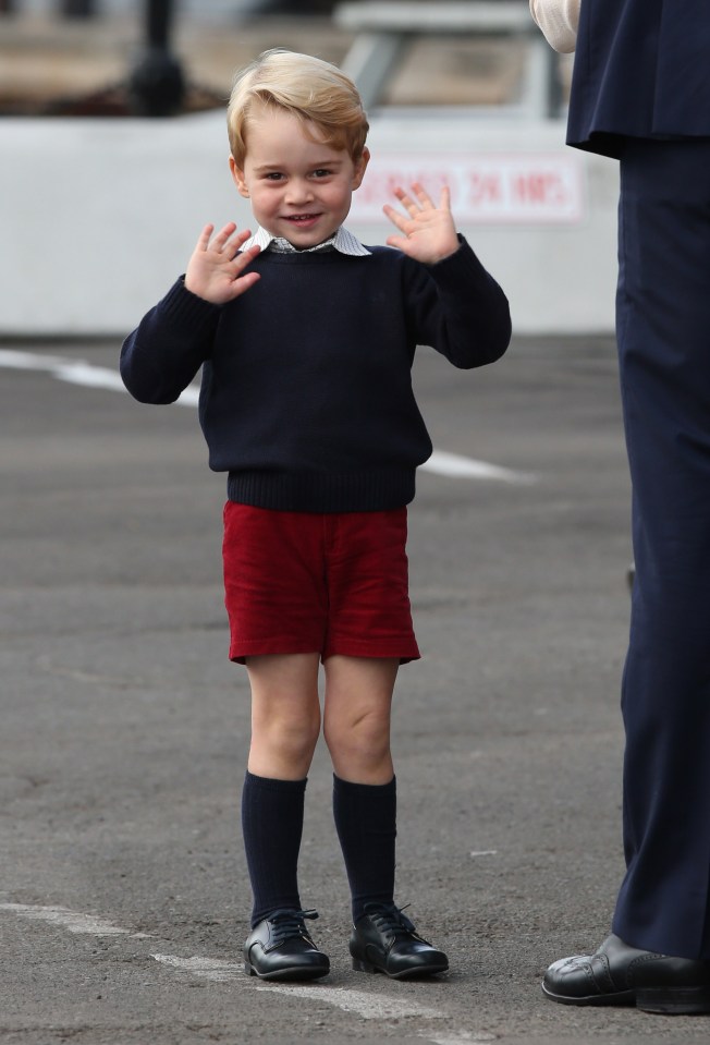 Adorable George stole the show today as he left Canada