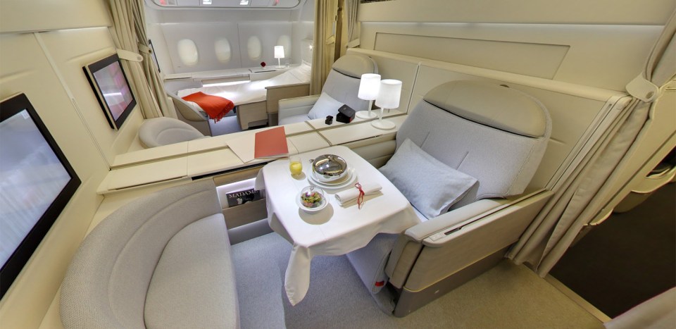 Some seats, like this Air France booth, are more luxurious than others