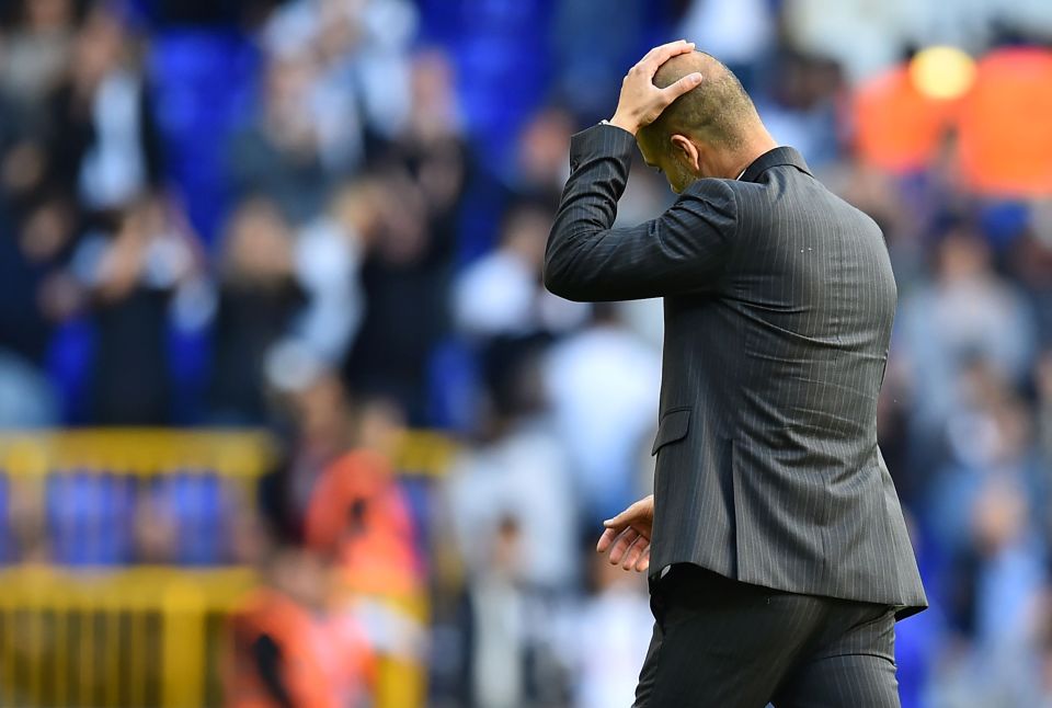  Pep Guardiola suffered his second defeat to Pochettino