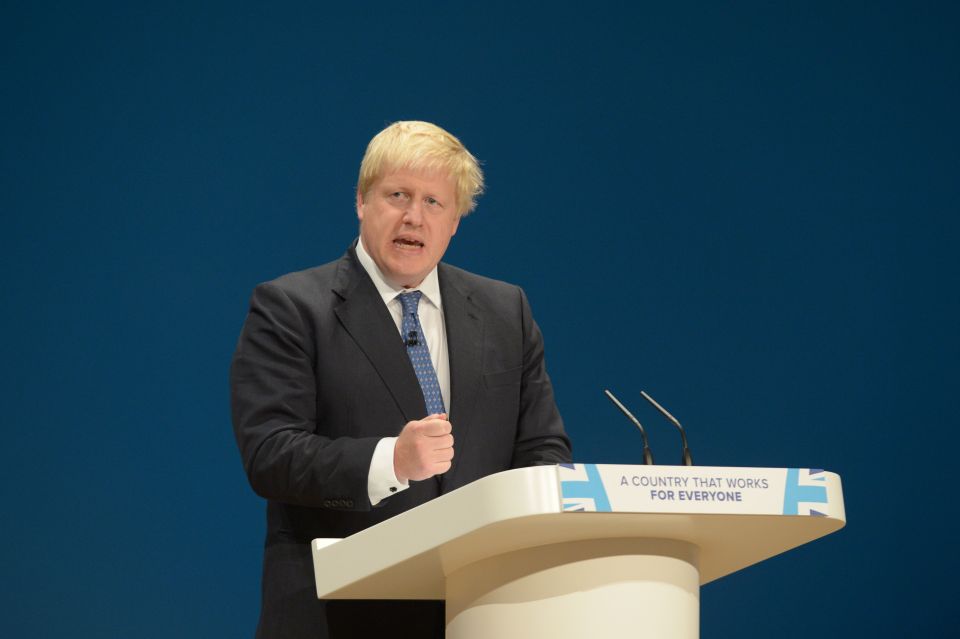  Foreign Secretary Boris Johnson was banned from backing a new Royal Yacht in his speech to the Tory conference