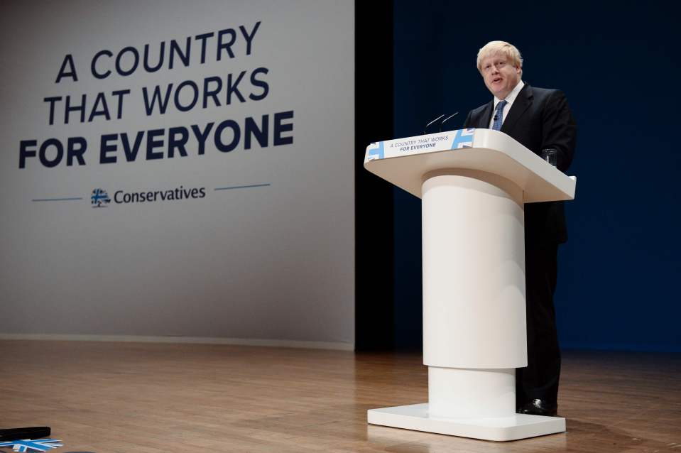 He made the mistake while delivering a speech on the first day of the Conservative party annual conference in Birmingham