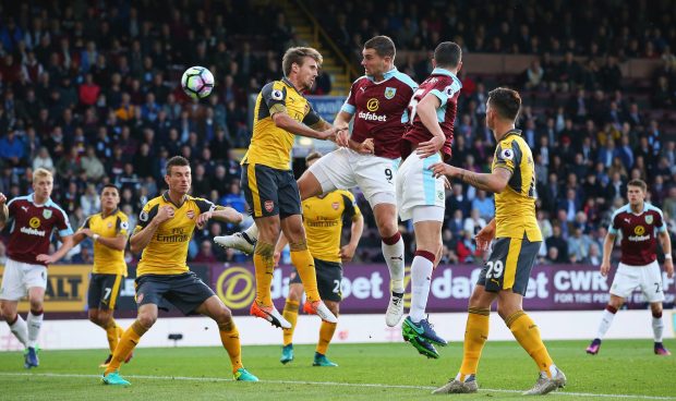 Burnley striker Sam Vokes showed he is one of the best headers of a ball in the Prem