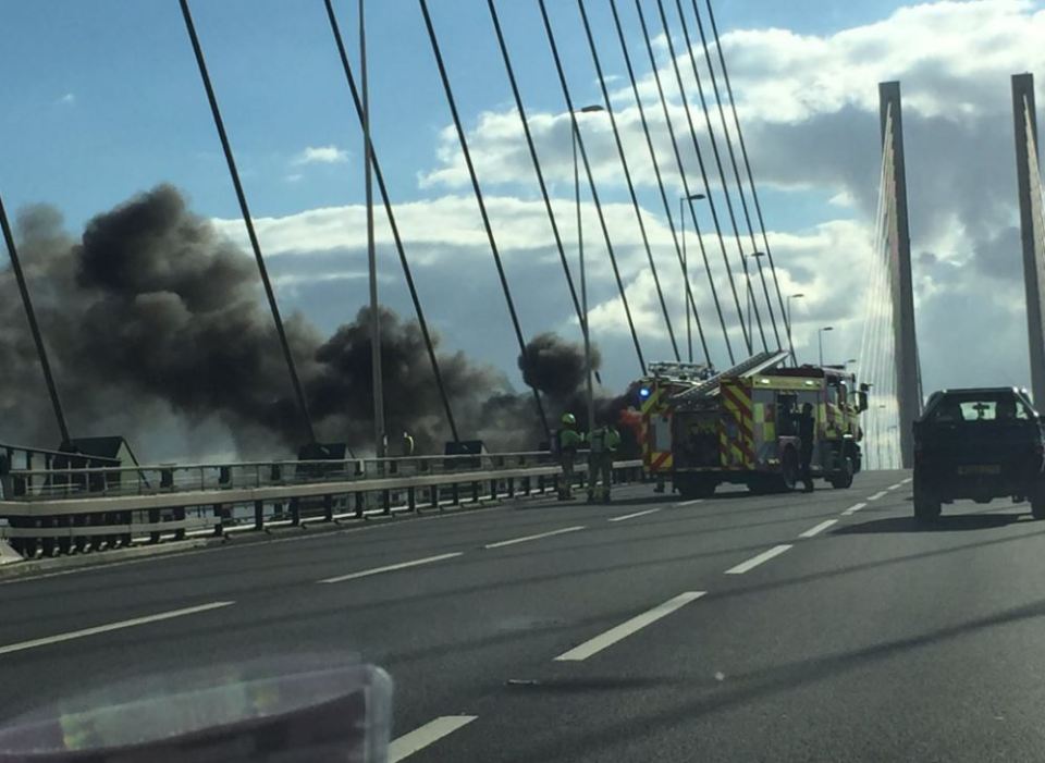  Emergency services rushed to the scene ... smoke could be seen by locals from miles away