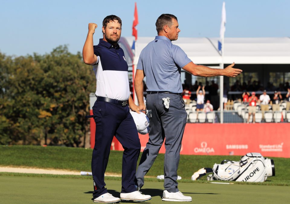  Ryan Moore got the winning point for America as they won the Ryder Cup