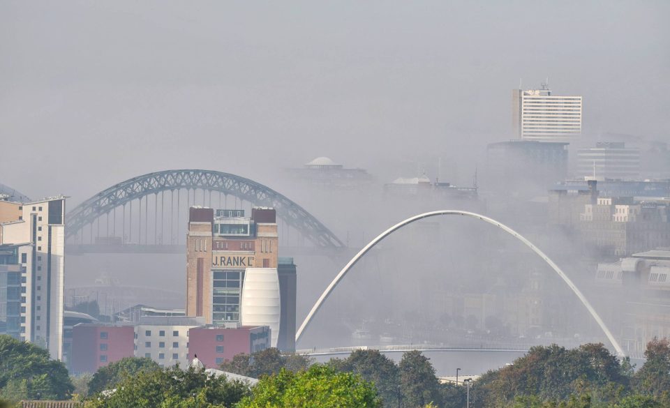  Monday morning started with mist and fog in Tyneside and across the UK