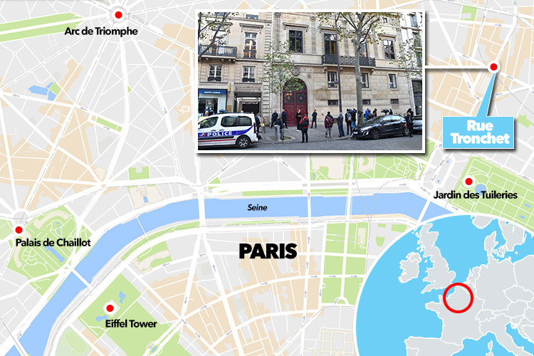  The location of Kim's Paris apartment