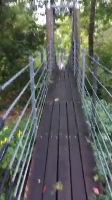  The terrifying footage begins as the cameraman approaches a footbridge