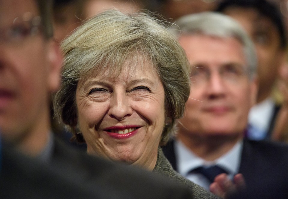  The Prime Minister did not look like she was completely happy about everything in Philip Hammond's speech