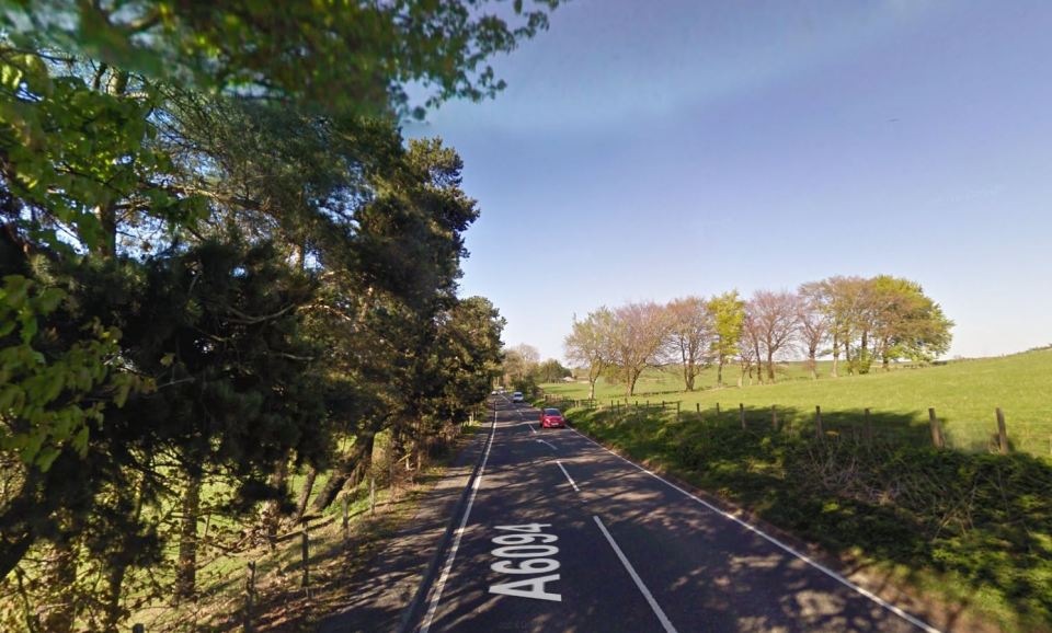  The horror crash happened on the A6094 in Midlothian yesterday