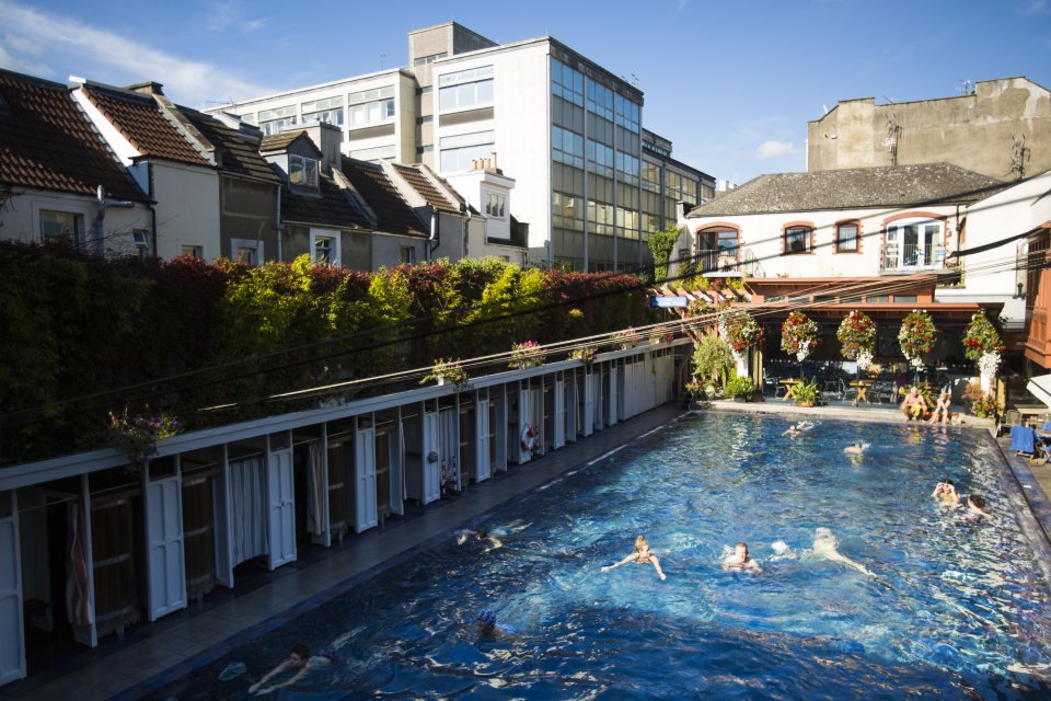  You wouldn't have thought it though from the way some were splashing about at Clifton Lido in Bristol