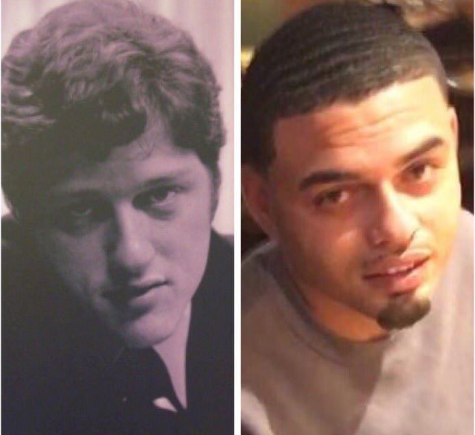  This image came with the caption: 'People find it so hard to believe that Bill Clinton has a son.'