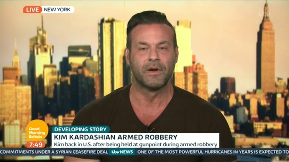  Kim and Kanye's ex-bodyguard Steve Stanulis suggested they should have employed an armed guard during an appearance on Good Morning, Britain today