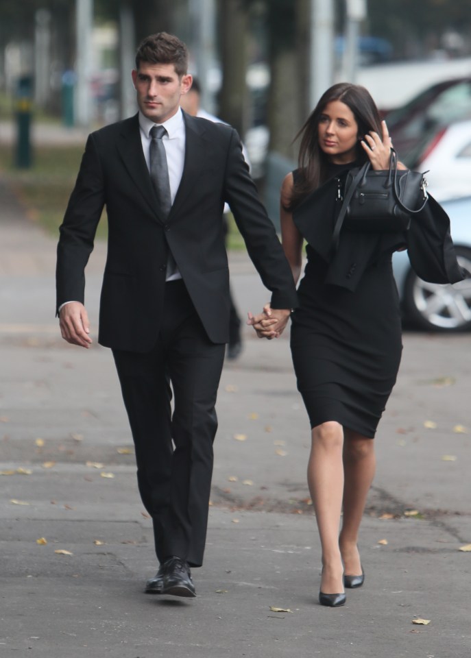  Footballer Ched Evans with partner Natasha Massey, arriving at Cardiff Crown Court this morning