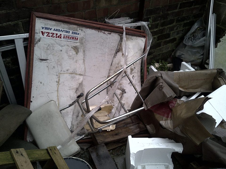  The yard was full of rubbish at the takeaway, which admitted hygiene offences