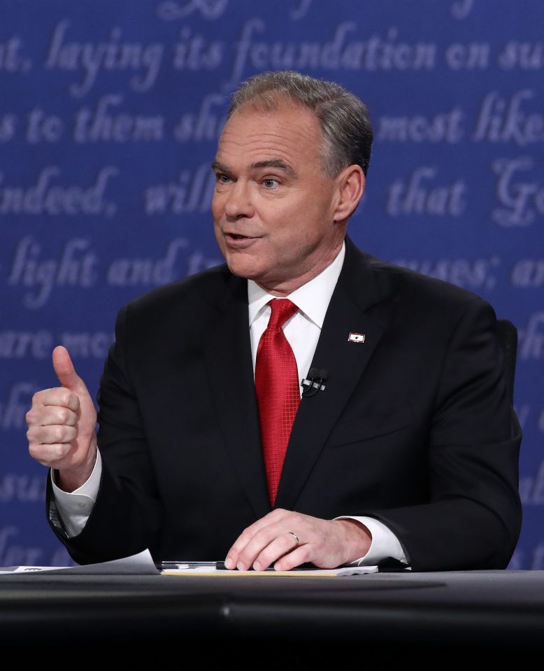  Democratic vice presidential nominee Tim Kaine frequently butted heads with Pence in the debate