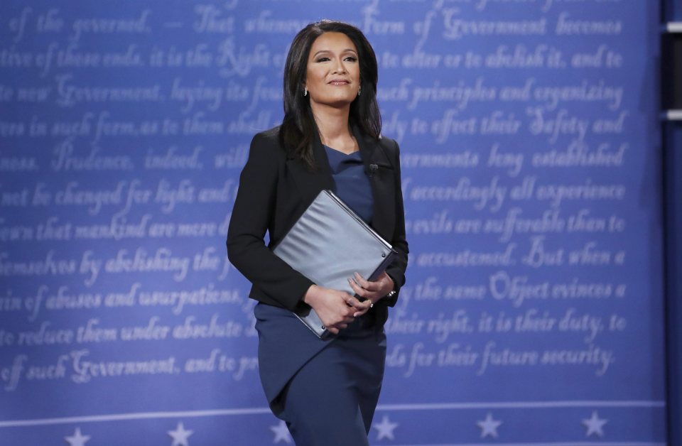  Debate moderator Elaine Quijano was constantly reminding the two men to stop talking over the top of each other