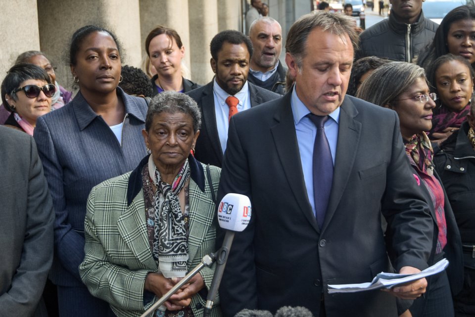  Sian's family joined DCI Graeme Gwyn as he gave a statement outside court