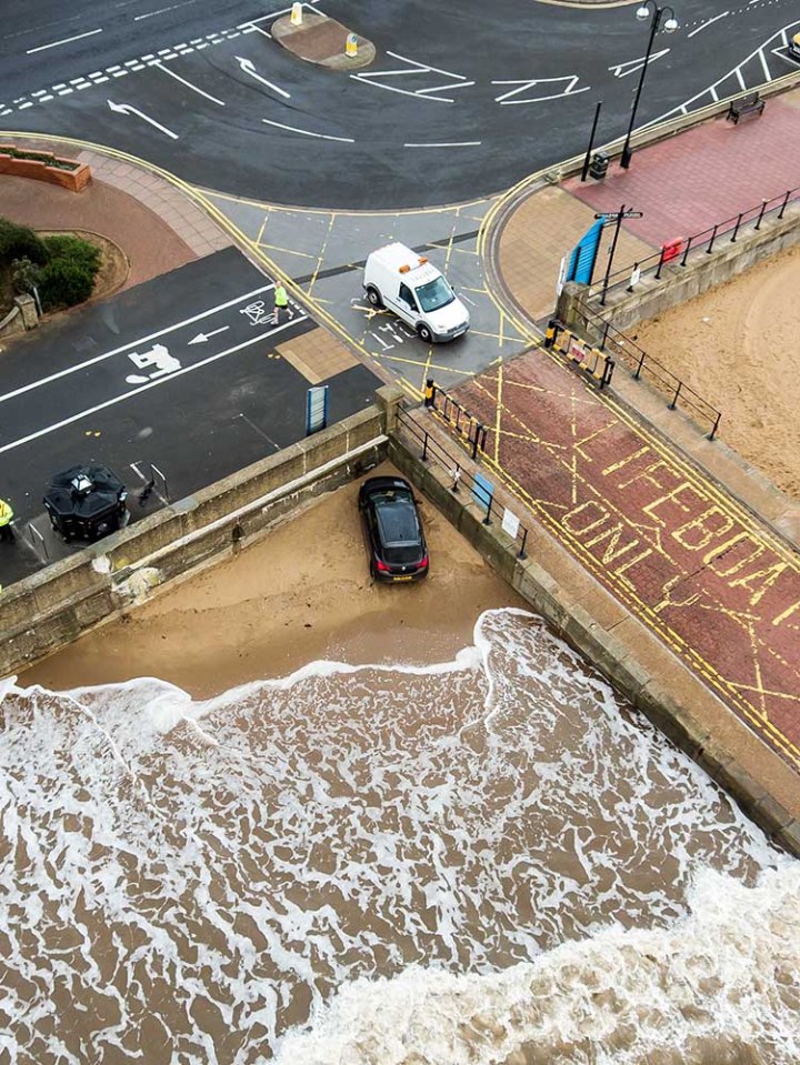  After a long night out they couldn't wait to get home and decided to romp on the beach instead - and were stuck there until the council rescued them at 7am