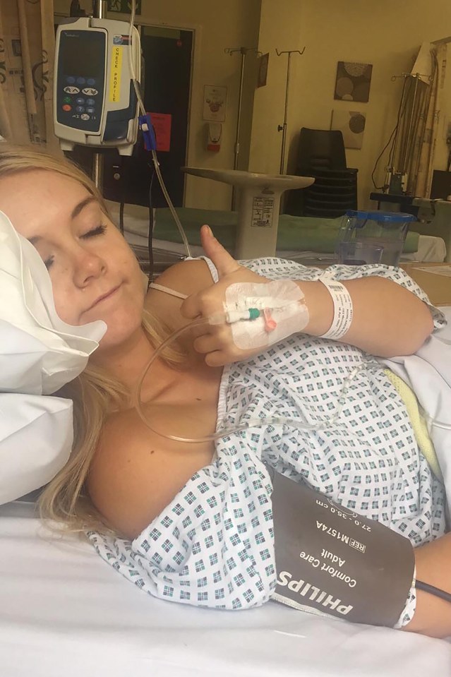  Emma was forced to have emergency surgery which involved placing a camera down her throat