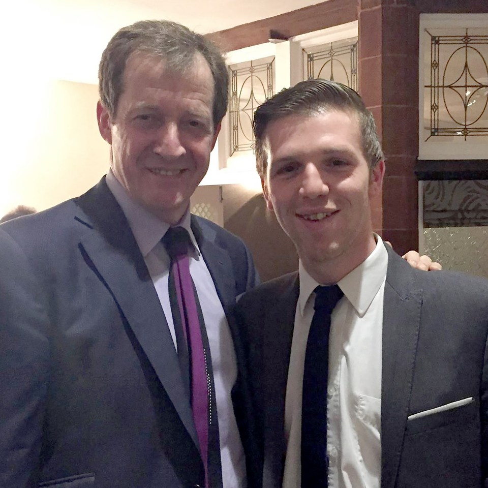  Dan Fleming, pictured here with former Labour spin doctor Alastair Campbell, has said his profile is a light-hearted attempt at finding his future wife