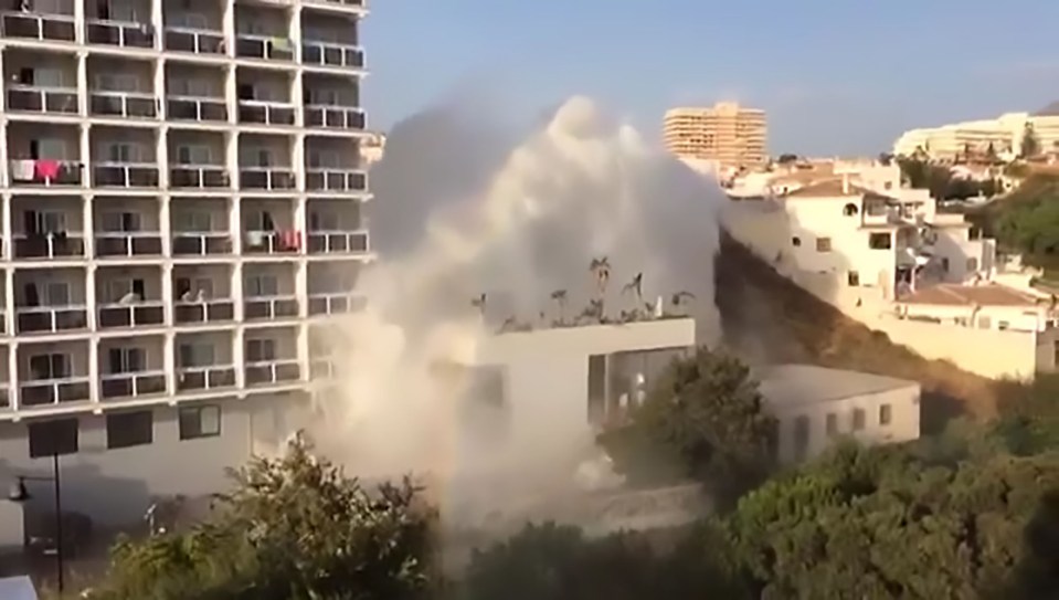  The burst pipe sent gallons of water flying into the air