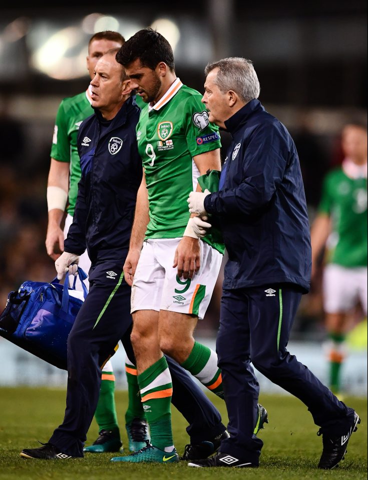  Shane Long was forced off the field in Ireland's win over Moldova