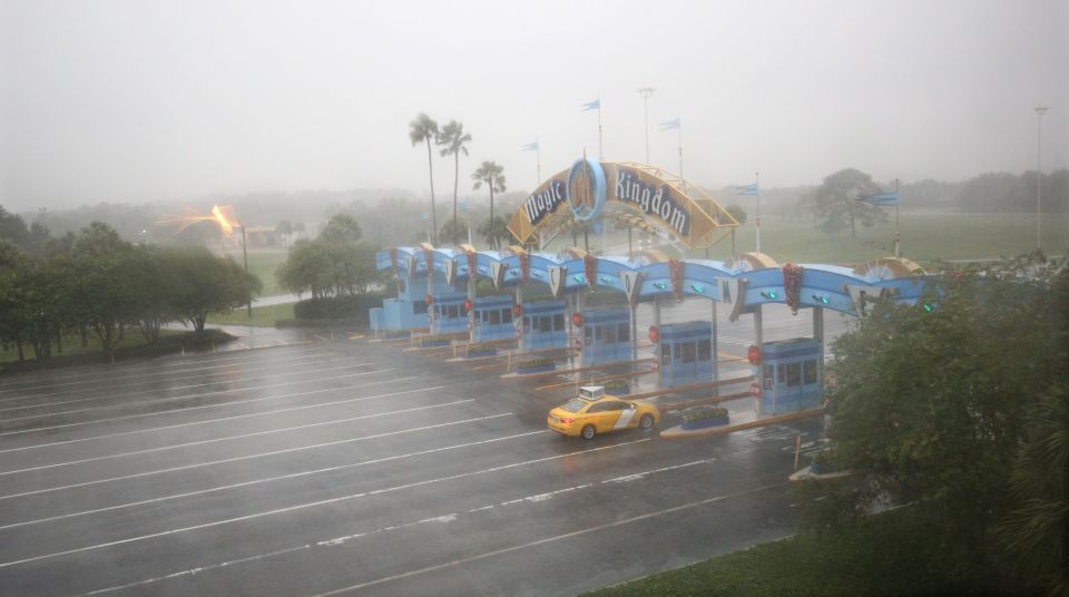 A lone taxi heads towards the Walt Disney World Resort in Florida