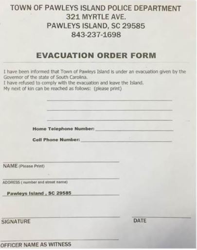 US officials handed out forms asking for next-of-kin details to those who refused to evacuate in the face of the storm