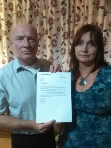  The couple are angry that Ryanair has refused to compensate them after their travel documents were mistakenly removed from a flight