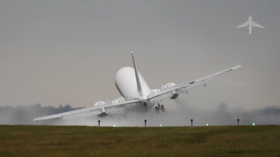  Then the left wing appears to scrape the runway before the plane is pulled up