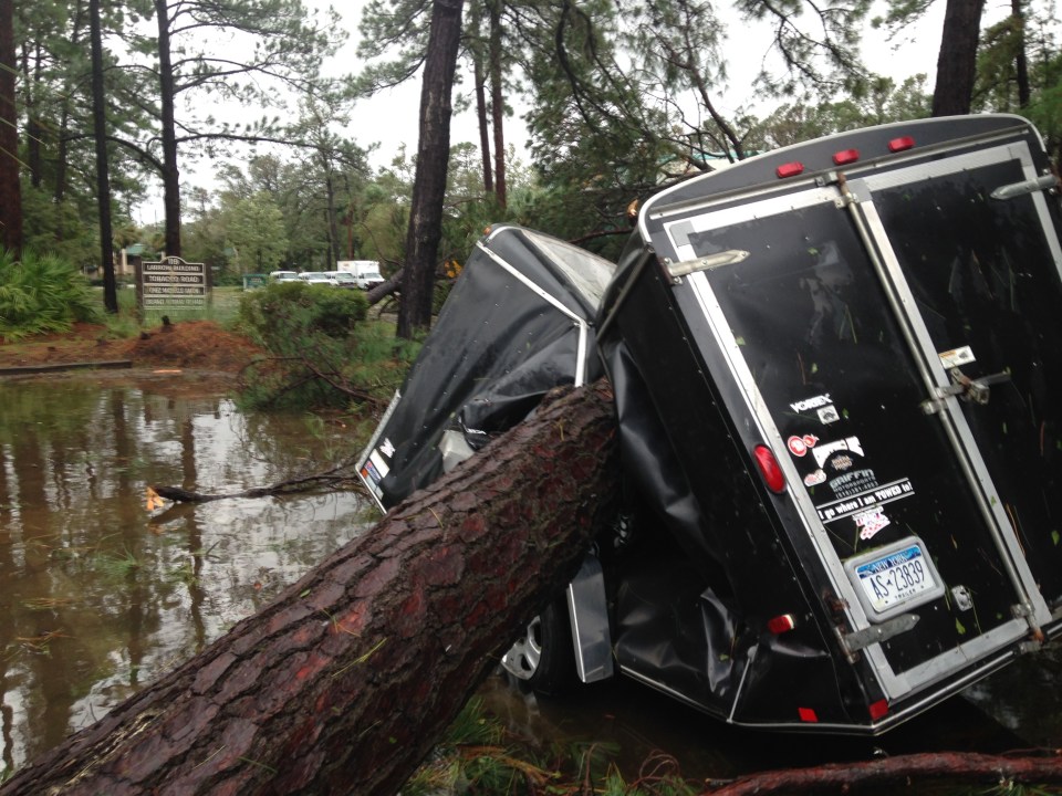  Crushed trailer in Hilton Head, South Carolina