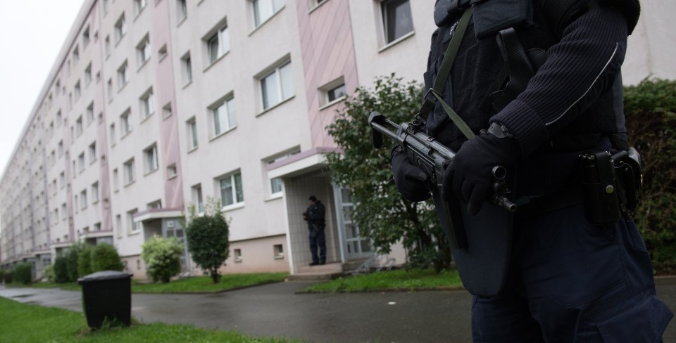  Armed police raided an apartment this morning and found highly sensitive explosives