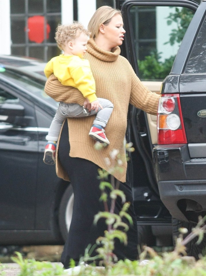  Kimberley Walsh stepped out with two-year-old son Bobby on her hip