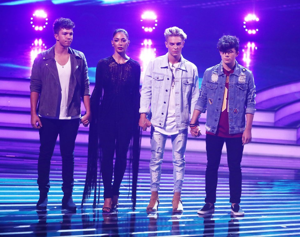  Nicole on ITV’s X Factor where she’s mentor to the boys category