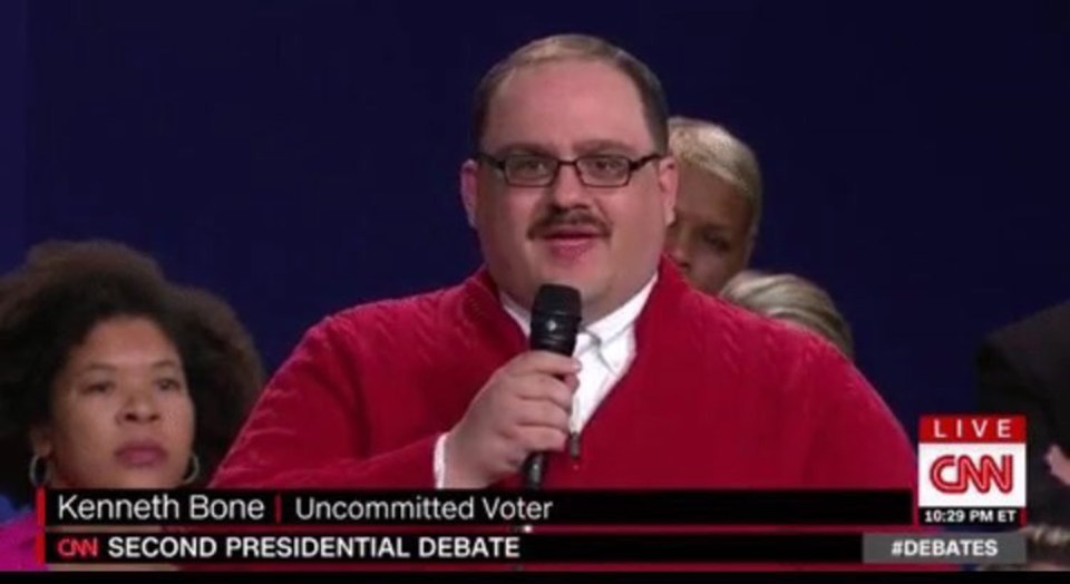  Audience member Kenneth Bone dressed in a red jumper asked an important question about energy policy