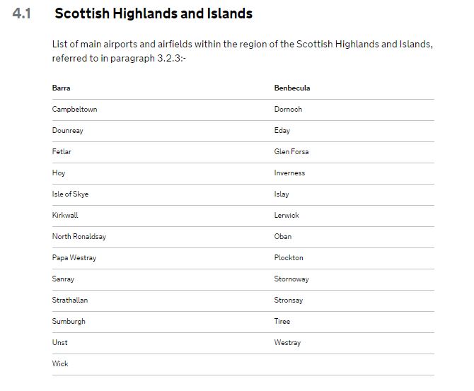  There are a number of airports you can fly from the Scottish Highlands, where no charge applies