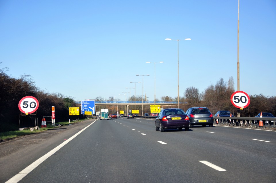  The car was stopped on the M4 on the way to London